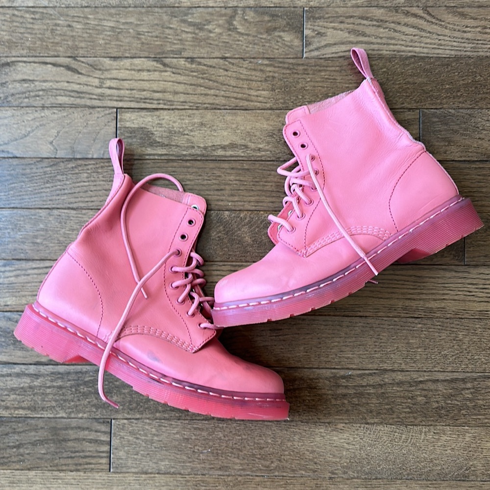 Dr. Martens Pascal Acid Pink Cartegena Combat Military Boot Size UK 7/US 9/EU 41